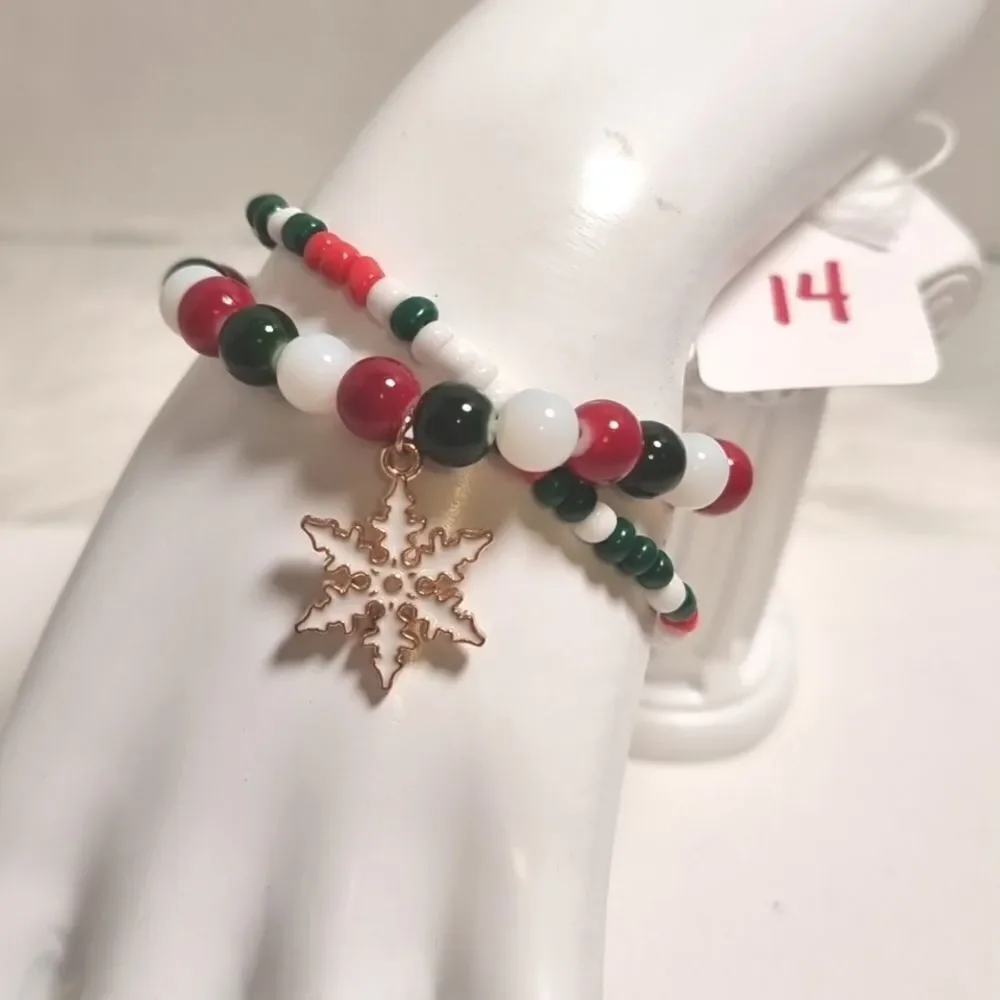👋 CHRISTMAS STACKING 2 BRACELET SET charm adjustable | Mix And Match 3/$20